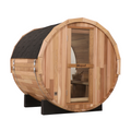 Blisspod Prague Outdoor Red Cedar Barrel Sauna with Glass Back