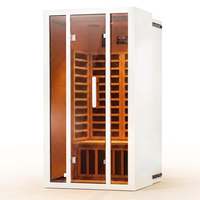 Home Infrared Sauna Built for Daily Wellness, Hemlock Wood Construction, 6 Carbon Heaters, Bluetooth Enabled — Studio Shot