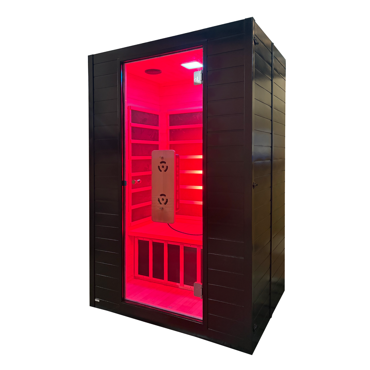 Angled exterior view of Blisspod Malmo infrared sauna