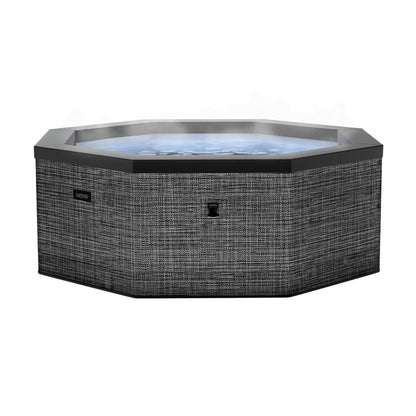 Como 6-person octagonal foam hot tub in Flint with gray patterned exterior and bubbling water visible