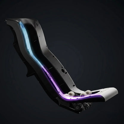 Illustration of Floridian Rebel 4D massage chair S+L track and roller mechanism