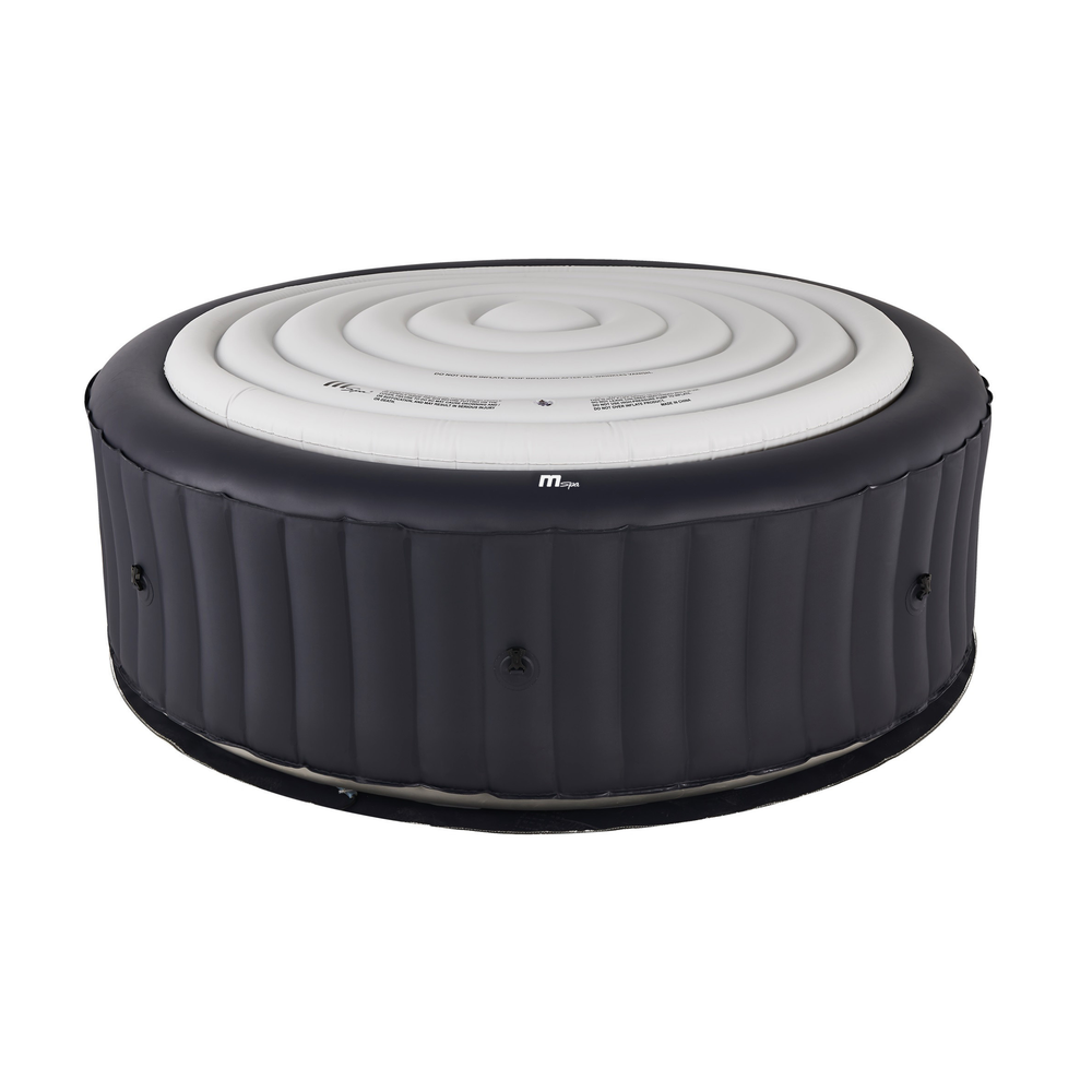 MSpa AURORA inflatable hot tub with fitted cover in place
