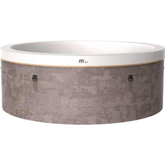 MSpa COCOON 6-person rigid foam hot tub with round design and textured exterior
