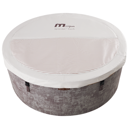 MSpa COCOON rigid foam hot tub with fitted cover in place
