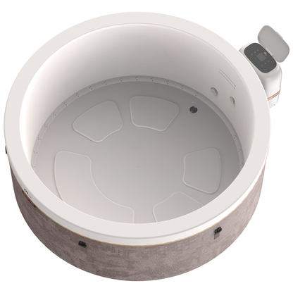 Overhead view inside the MSpa COCOON round hot tub showing the interior basin
